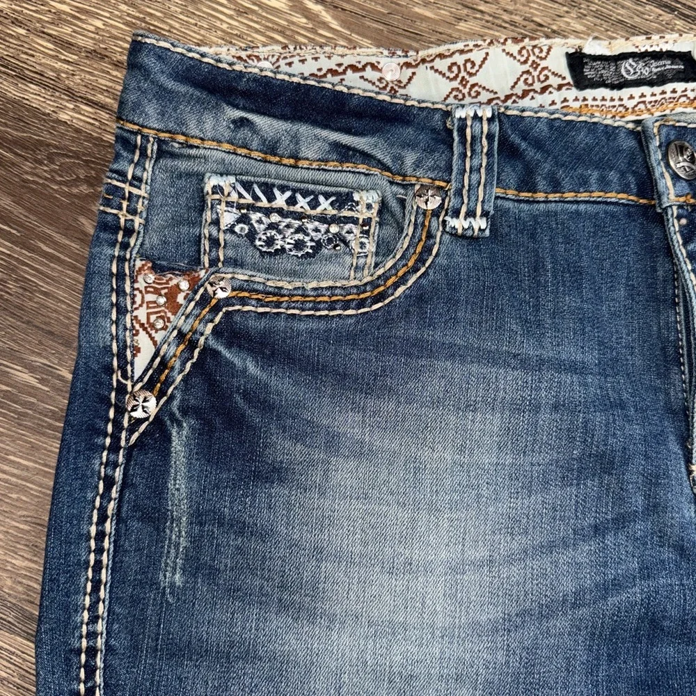 Cello Embroidered Beaded Flare leg Jeans Size:30x30